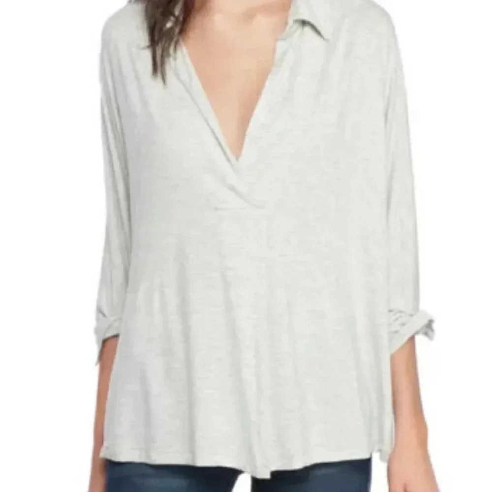 We The Free "Can't Fool Me" Split Front Tunic Top Large